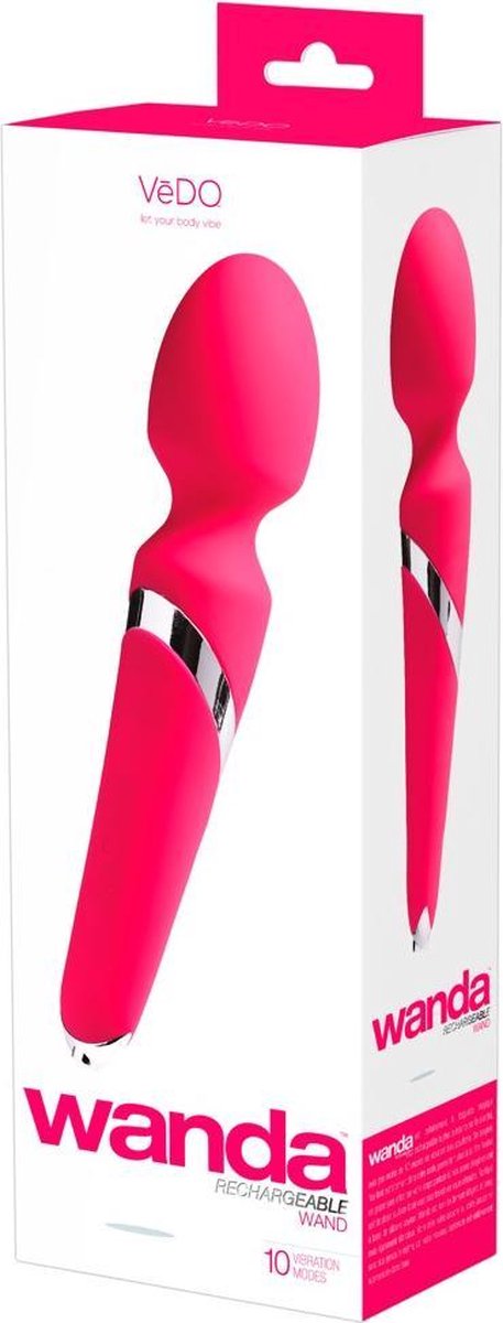 Vedo – Siliconen Massager Flexibele Kop voor Clitorale Stimulatie Oplaadbaar – 23.9 cm – Roze