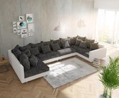 Bank Clovis XL Wit Zwart met armleuningen woonlandschap module Sofa