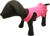 Leuk jurkje donker roze voor de hond - L ( rug lengte 27 cm, borst omvang 40 cm, nek omvang 30 cm )