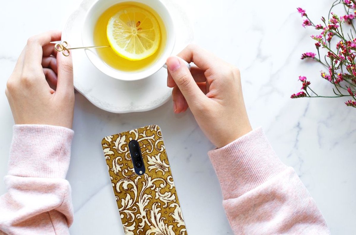 Siliconen Hoesje OnePlus 7 Pro Barok Goud