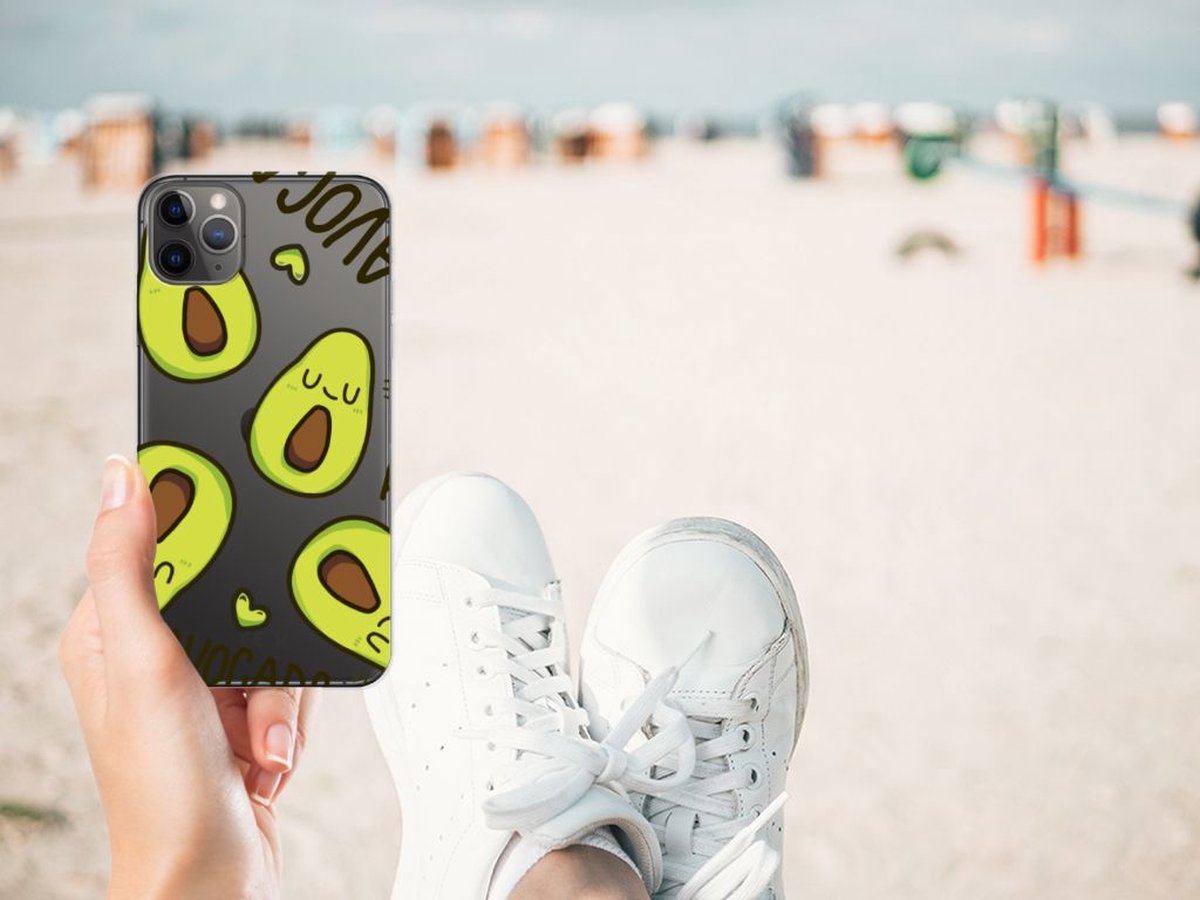 TPU Hoesje voor Apple iPhone 11 Pro Max Telefoonhoesje met Naam Avocado Singing
