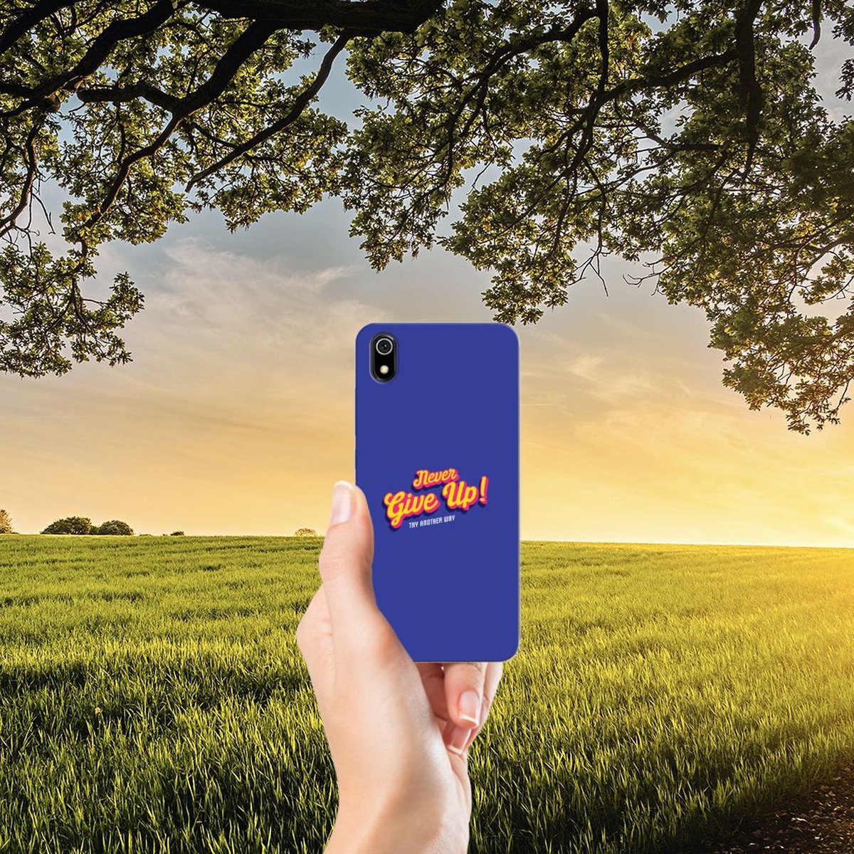 Xiaomi Redmi 7A Siliconen hoesje met naam Never Give Up