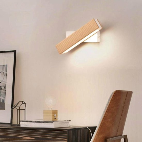 Eenvoudige Rotatable bed slaapkamer lamp warm nachtlampje grootte: 31cm (hout) | bol.com