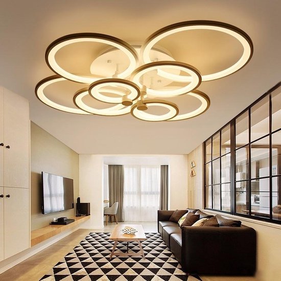 74W Creative ronde moderne kunst LED plafond lamp traploos dimmen afstandsbediening... | bol.com