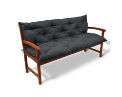 Beautissu Tuinbank kussen Flair BR - kussens voor tuinmeubelen 180 x 50 x 50 cm grafiet grijs - zitkussen en rugkussen