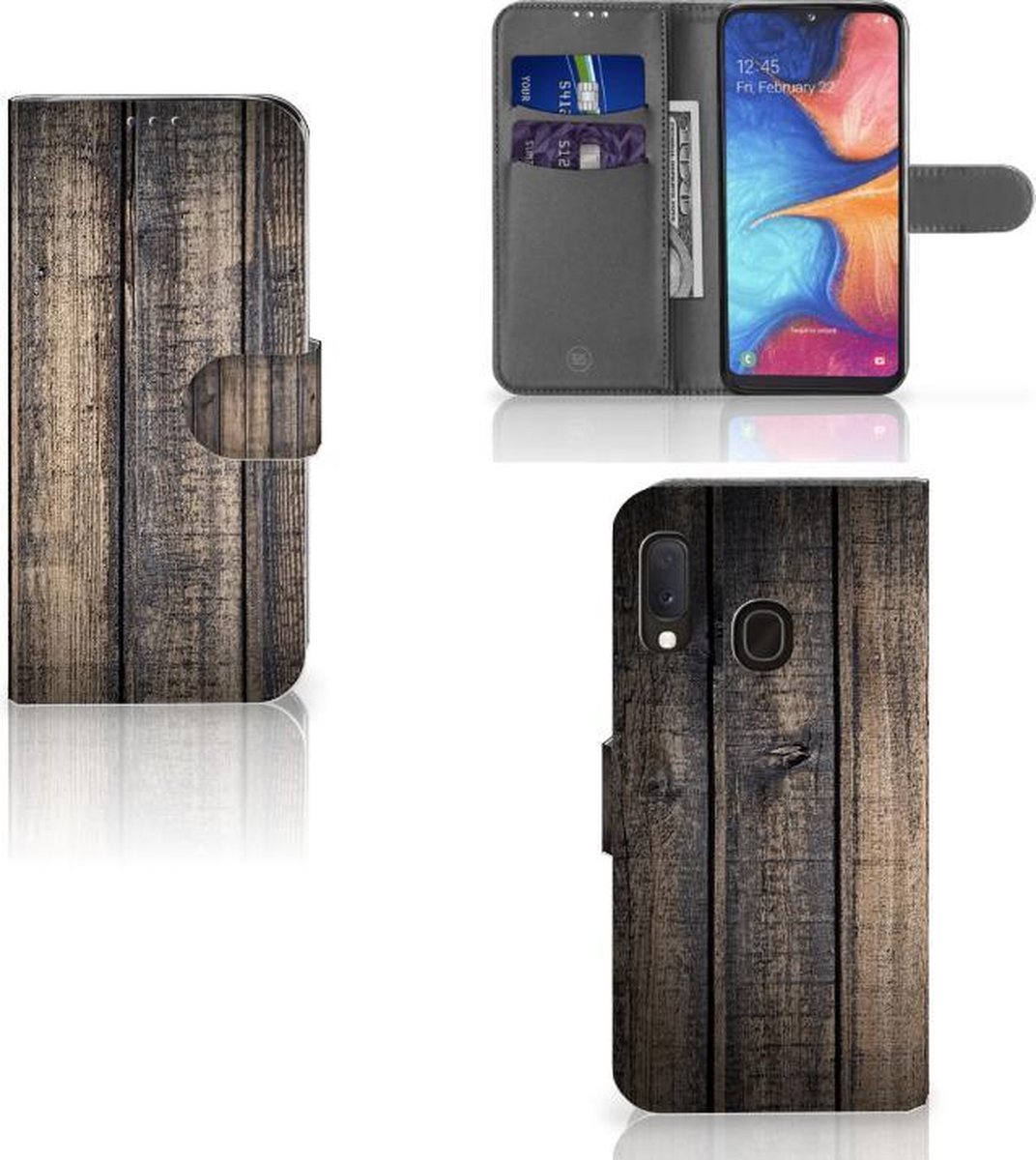 Samsung Galaxy A20e Book Style Case Steigerhout