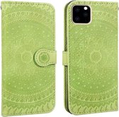 Voor iPhone 11 Pro Pressed Printing Pattern Horizontale Flip PU lederen tas, met houder & kaartsleuven & portemonnee & & lanyard (groen)