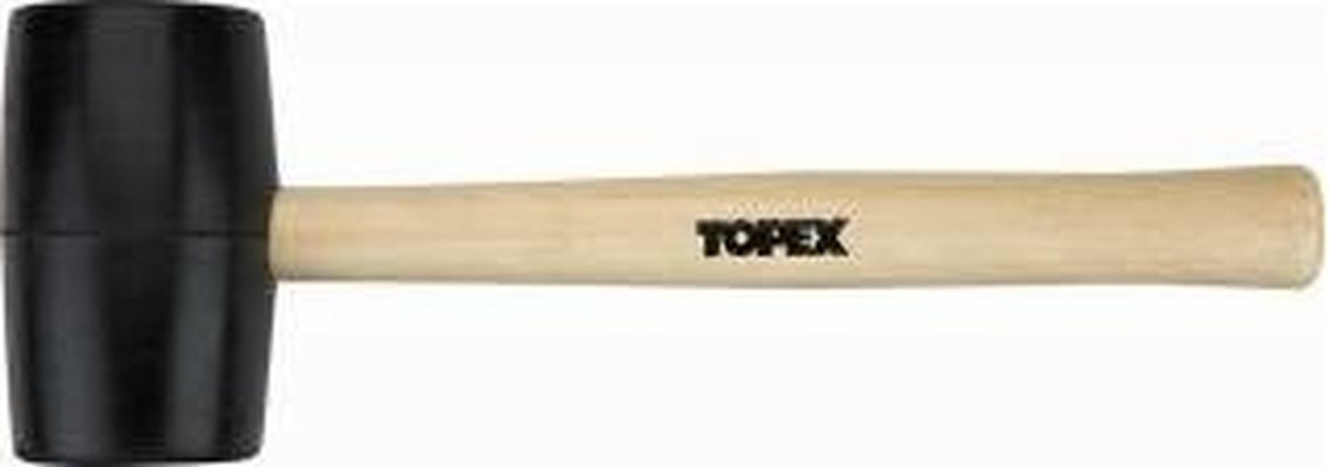 Topex Serie - Rubber Hamer - 50mm - 340g - Houten Steel