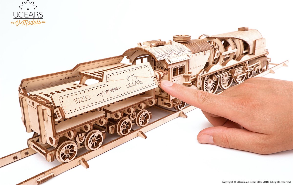 UGEARS Houten 3D Model - V-Express Stoomtrein — afbeelding 16