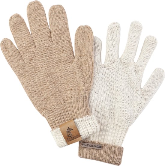 Wollen Handschoenen Beige/Creme omkeerbaar, pure baby alpaca wol | bol.com