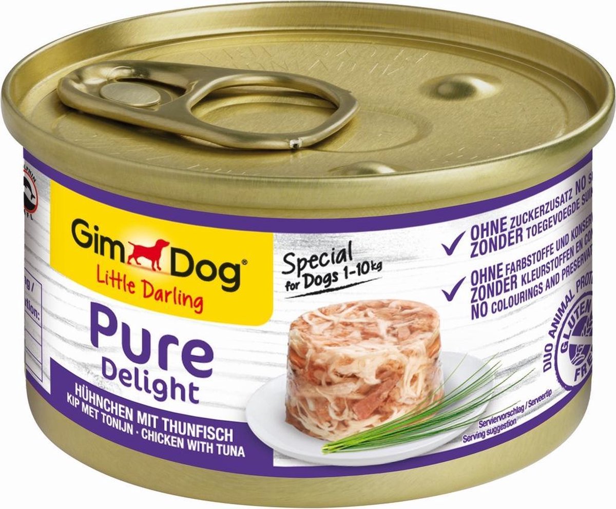 Gimdog GimDog Pure Delight - Kip met tonijn - 12 stuks à 85 gram