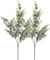 2x Groene Eucalyptus kunsttakken kunstplanten  68 cm - Kunstplanten/kunsttakken - Kunstbloemen boeketten