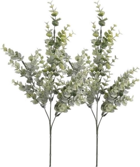2x Groene Eucalyptus kunsttakken kunstplanten 68 cm - Kunstplanten/kunsttakken - Kunstbloemen boeketten