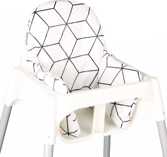 Ukje.nl Kussen voor kinderstoel Ikea Antilop - Wit geometrisch ♥ | bol.com