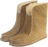 Schapenvacht pantoffels - Lamsvacht hoge pantoffels - Camel - Maat 50