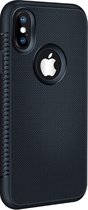 Coque TPU extra ferme de luxe pour Apple iPhone X - iPhone XS - Armure robuste - Coque arrière antichoc - Coque bleu foncé - Bleu marine - Silicone
