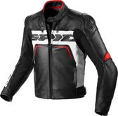 Spidi Carbo Rider CE Black White Red Leather Motorcycle Jacket 48