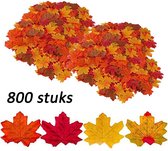 Herfstdecoratie 800-stuks Herfst Esdoorn Bladeren | herfstbladeren 9 x 7cm | gekleurde nep bladeren | kleur blad geel oranje rood | herfstkleuren kunstbladeren | kunstmatige decoratie herfstb