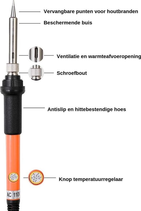 HEEPDD Graveerset op hout, instelbare temperatuur
