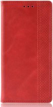 LG G8X ThinQ Stijlvol Vintage Portemonnee Hoesje Rood