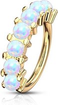 forward helix piercing 7 opal steentjes gold plated ©LMPiercings