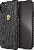 iPhone 11 Pro Max Backcase hoesje - Ferrari - Effen Zwart - Kunststof