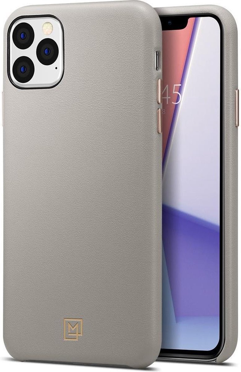 Spigen La Manon Calin Case Lederen iPhone 11 Pro Max Hoesje - Beige