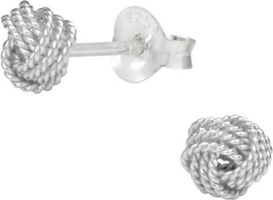 Zilveren oorbellen knoop knot studs Minimalistische Bolletjes 5mm | bol.com