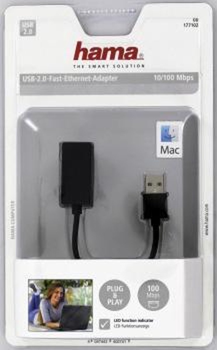 Hama USB-2.0-Fast-Ethernet-adapter 10/100 Mbps | bol.com