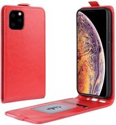 GadgetBay Verticale Flip kunstleer wallet hoesje iPhone 11 Pro Max case - Rood