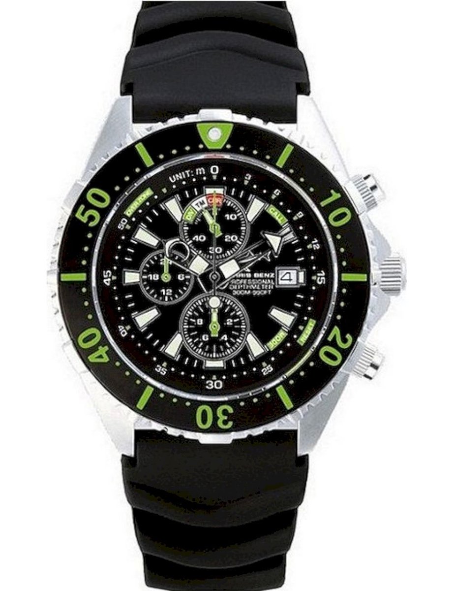 Chris Benz Duikerhorloge Depthmeter Chronograaf CB-C300-G-KBS