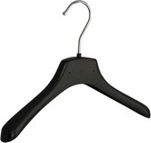 De Kledinghanger Gigant - 10 x Kinderhanger kunststof zwart met schouderverbreding, 30 cm