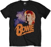 David Bowie Heren Tshirt -2XL- Retro Bowie Zwart