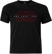 Star Wars Heren Tshirt -S- Episode VIII The Last Jedi Logo Zwart