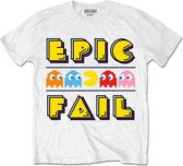 PacMan Heren Tshirt -S- Epic Fail Wit