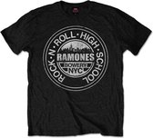 Ramones - Rock 'N Roll High School, Bowery, NYC Heren T-shirt - M - Zwart