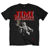 Jimi Hendrix Heren Tshirt -L- Block Logo Zwart