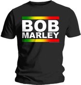 Bob Marley Heren Tshirt -L- Rasta Band Block Zwart