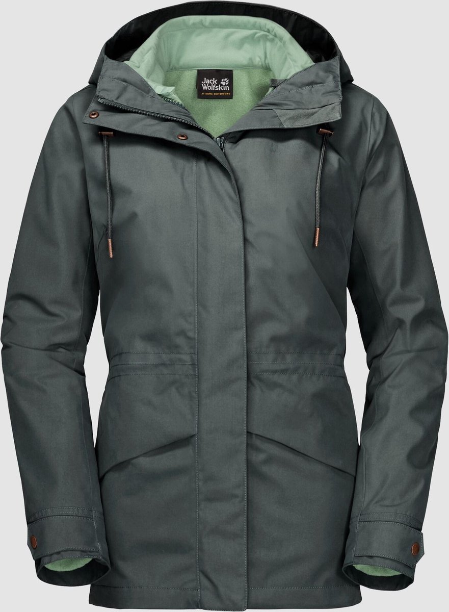 palm de wind is sterk Lichaam Rochelle 3in1 Jacket W - outdoor jas - dames - groen/grijs | bol.com