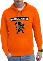 Oranje hoodie / hooded sweater Holland leeuw voor heren - Oranje fan/ supporter kleding S