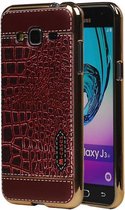 M-Cases Croco Design TPU Hoesje voor Galaxy J3 J300 Rood