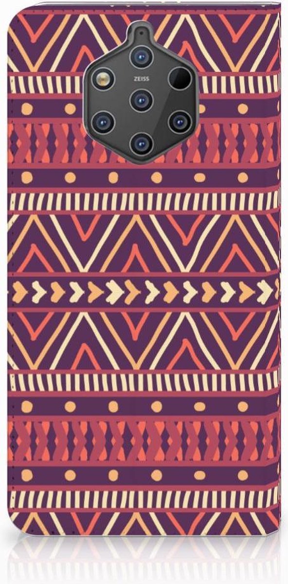 Nokia 9 PureView Hoesje met Magneet Aztec Paars