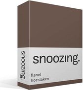 Snoozing - Flanel - Hoeslaken - Lits-jumeaux - 180x200 cm - Taupe