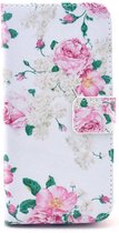 PU Leren Wallet iPhone 6(s) - Roze Bloemen