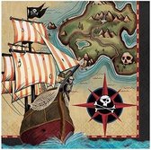 Servetten Pirate's Map (33cm, 16 stuks)