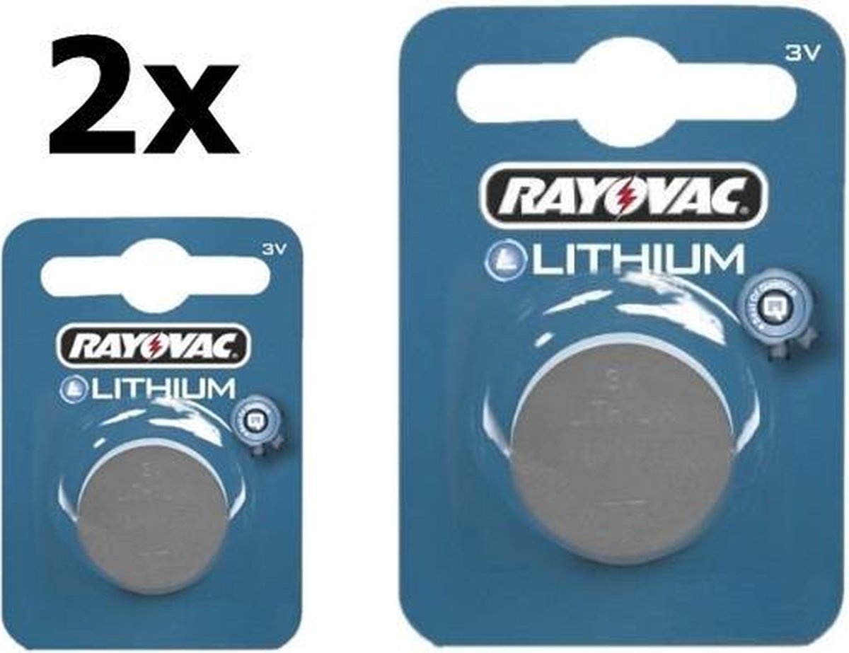 2 Stuks Rayovac CR1616 3v 50mAh lithium knoopcelbatterij