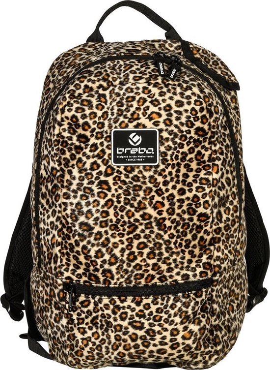 Brabo Backpack Pure Cheetah (Fur) Sticktas Unisex Black | bol.com
