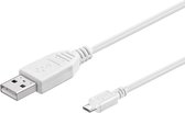 Cablexpert USB Micro B naar USB-A kabel - USB2.0 - tot 1A / wit - 0,50 meter