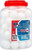60x Speelgoed tafeltennis/ping pong balletjes wit 4 cm - Recreatief buitenspeelgoed
