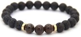 Memphis Kralen armband Lavastone Royalty Brown